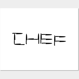 Chef Knife Typography Posters and Art
